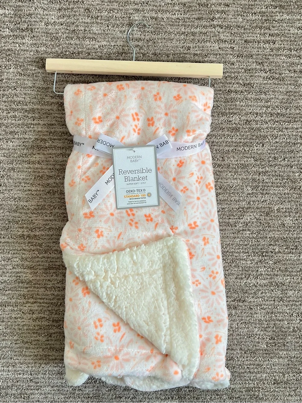 NWT Modern Baby Neon Floral Baby Blanket